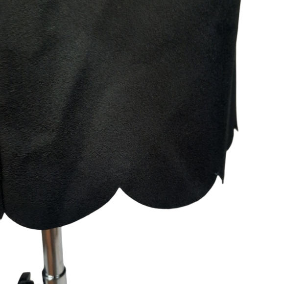 J. Crew Black Sheath Dress Scalloped Hems Size 8 Women's - Picture 4 of 9